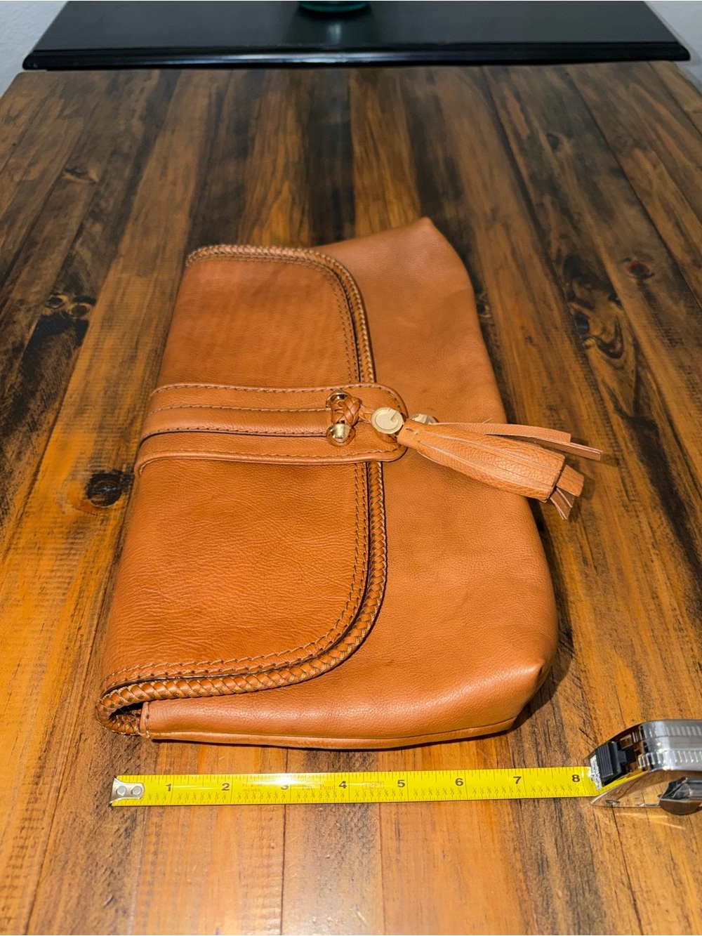 GUCCI Leather Marrakech Tassel Clutch - Tan - Picture 7 of 16
